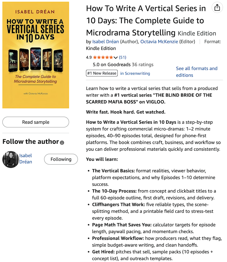 Screenshot of a well-formatted Amazon blurb