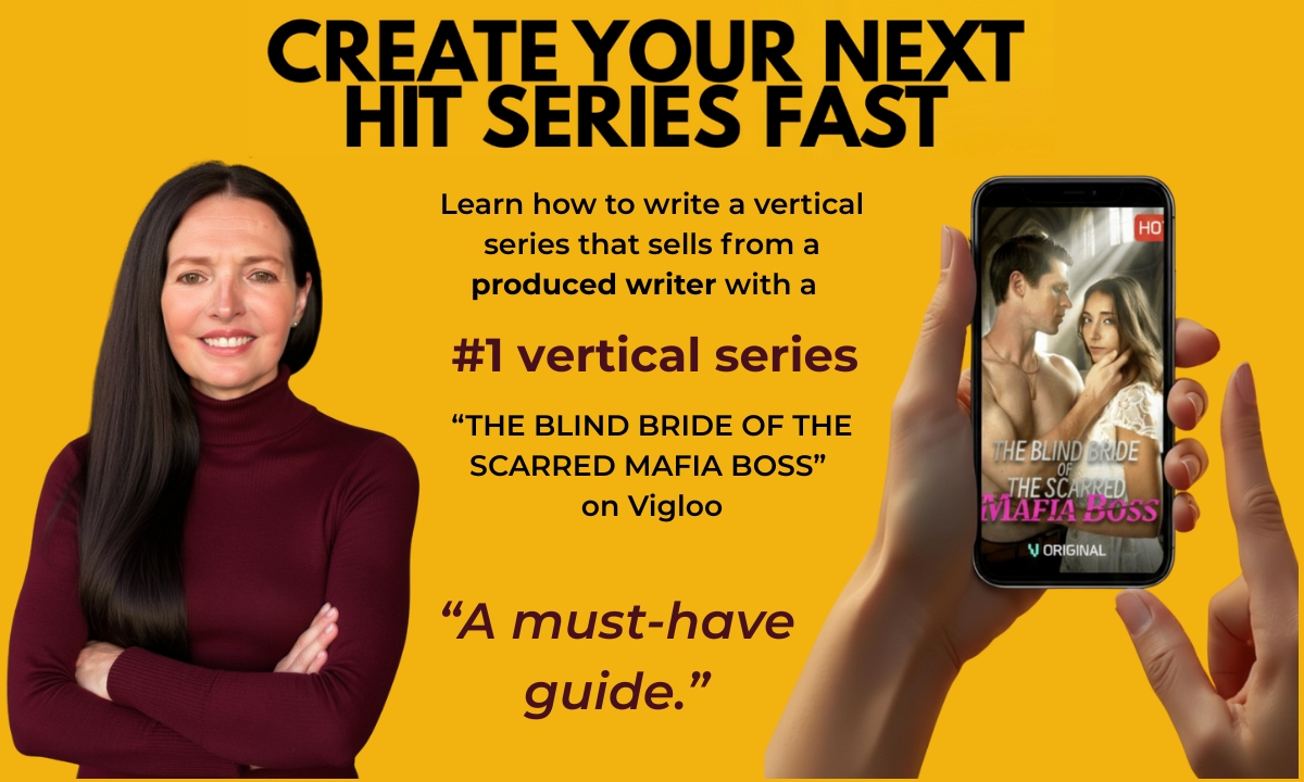 Author smiling out, hand holding a phone showing a movie, author credibility statement